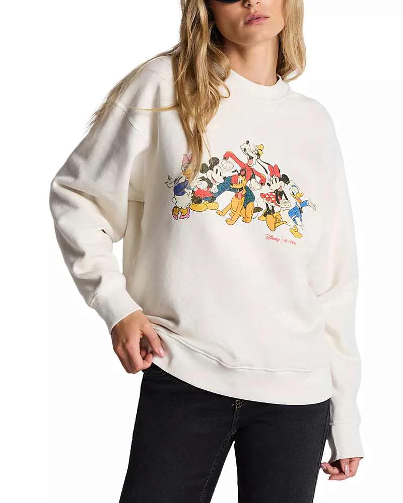 Re/Done Disney Oversized Graphic Sweatshirt