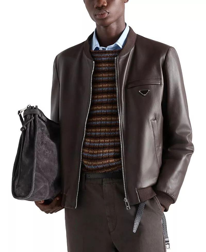 Prada Reversible Nappa Leather Bomber Jacket