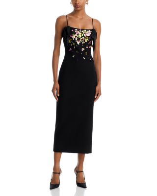 Cinq a Sept Waterfall Paillette Sequin Midi Dress