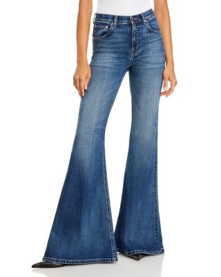 Haikure Farrah Low Rise Flare Leg Jeans in Blue Waves
