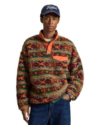 Fair Isle Relaxed Fit Fleece Pullover Sweatshirt