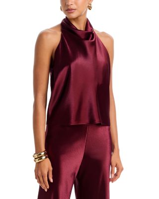 Shine Satin Halter Scarf Top - Exclusive