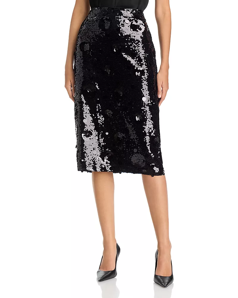 Elie Tahari The Amira Sequin Midi Skirt