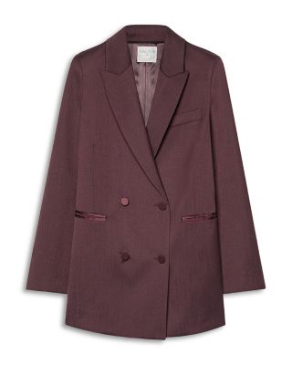 Grain de Poudre Double Breasted Long Blazer