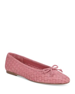 Women's Ruthie Suede Bow Woven Ballet Flats