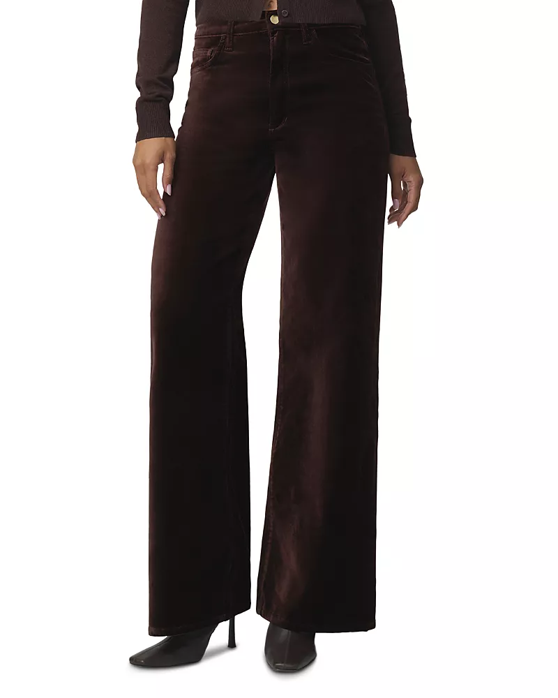 Joe's Jeans The Mia High Rise Wide Leg Velveteen Jeans in Coffee Bean