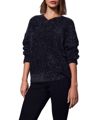Sanctuary Feather Shimmer V Neck Sweater