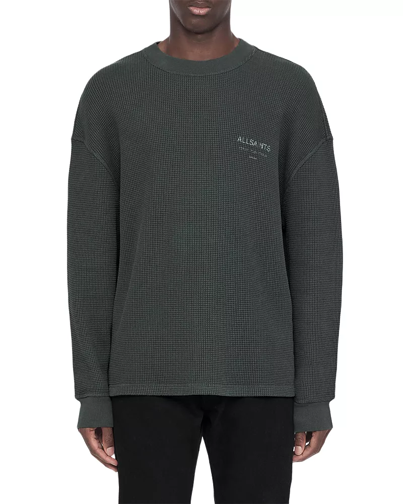 Allsaints Lex Waffle Cotton Logo Tee