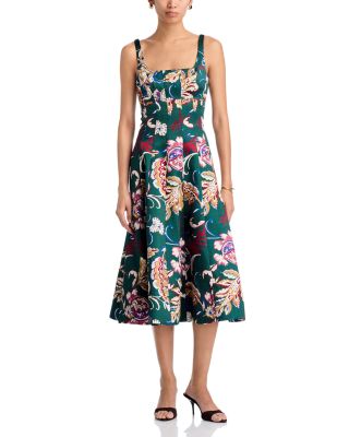 Jolie Floral Fit-and-Flare Midi Dress