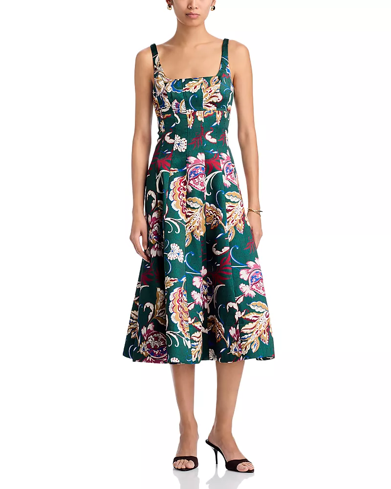 Veronica Beard Jolie Floral Fit-and-Flare Midi Dress