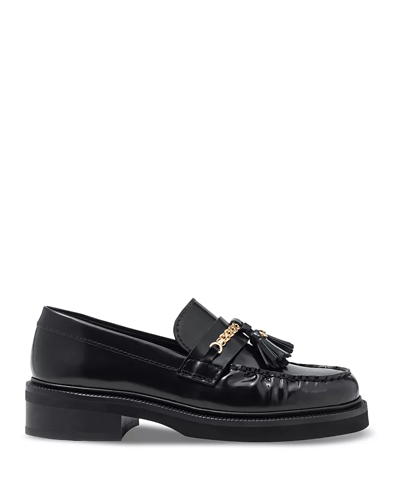 Maje Women's Tassel & Chain Leather Loafers
