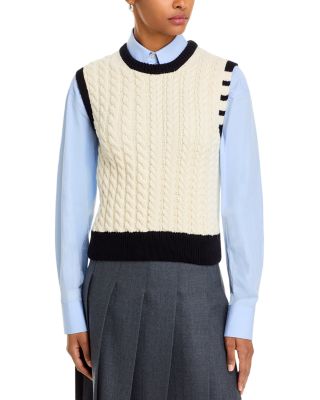 Aran Cable Knit Sweater Vest