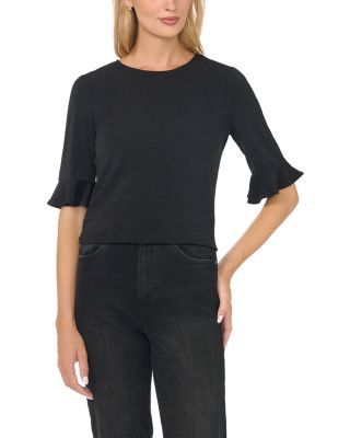 Glitter Knit Ruffle Cuff Top