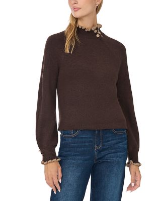 Ruffle Mock Neck Sweater