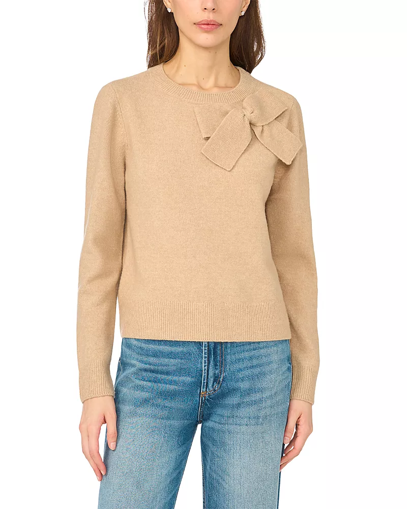 CeCe Bow Applique Crewneck Sweater