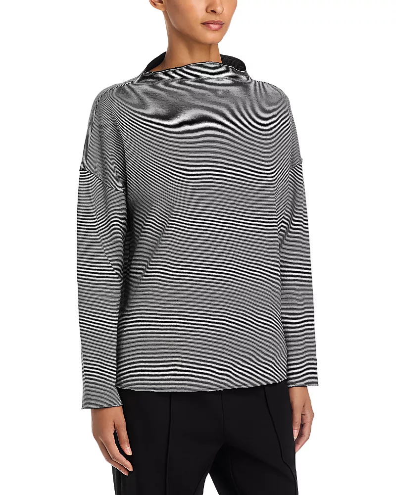 Eileen Fisher Double Knit Funnel Neck Reversible Top