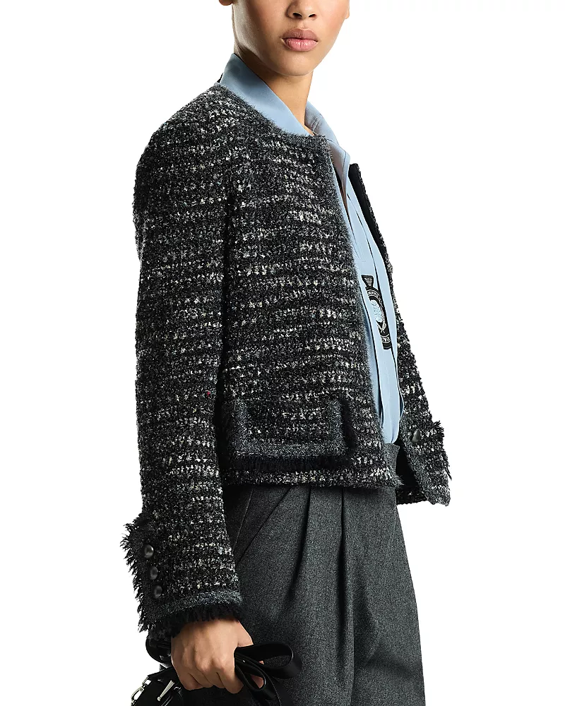 Emporio Armani Metallic Melange Tweed Jacket
