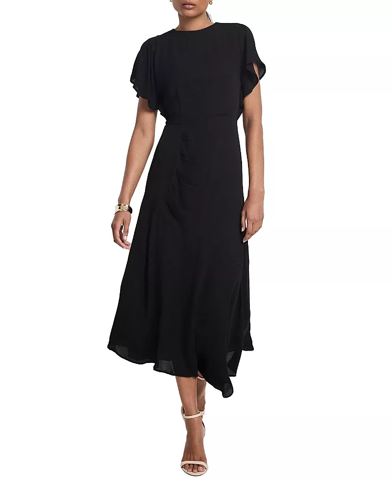 Mint Velvet Women's Draped Asymmetric Midi Dress
