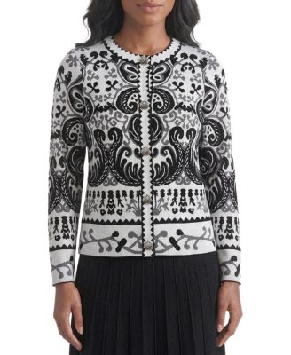 Ming Wang Petite Multi-Pattern Jacquard Soft Knit Jacket