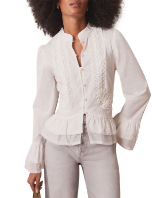  Women's Lace Ruffle Blouse