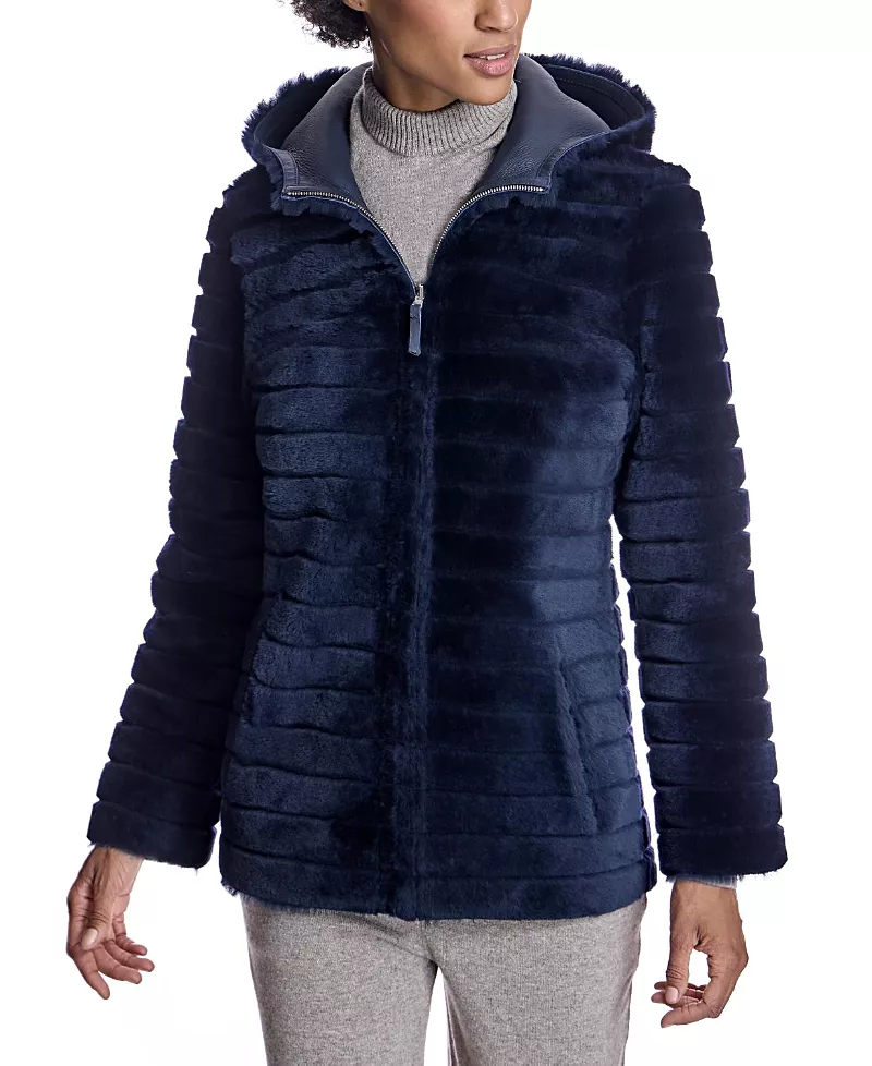 Maximilian Hooded Reversible Shearling Lamb Jacket