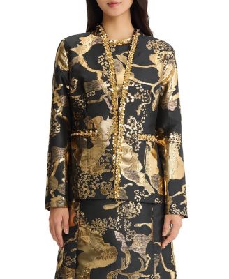 Gold Shimmer Sequin Woven Jacket