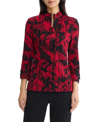  Petite Classic Abstract Flat Knit Jacket
