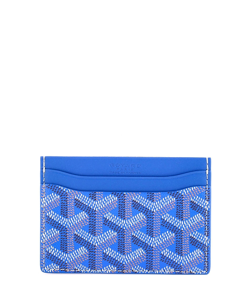 Pre-owned Pre-owned Goyard Goyard Saint Sulpice Card Holder Coated Canvas In Blue