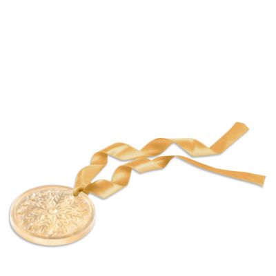 Frost Crystal Christmas Ornament, Gold Luster