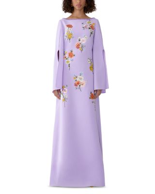 Floral Long Sleeve Caftan Gown