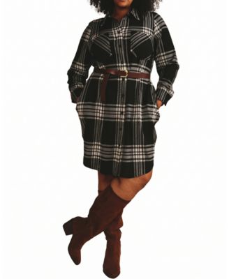  Women's Plus Maine Stretch Flannel Shirtdress