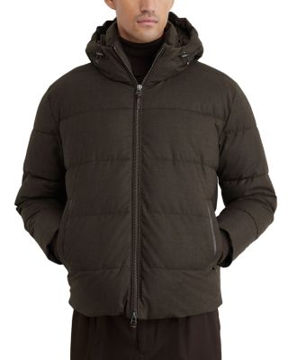 Fergus Wool Hooded Flannel Puffer Jacket