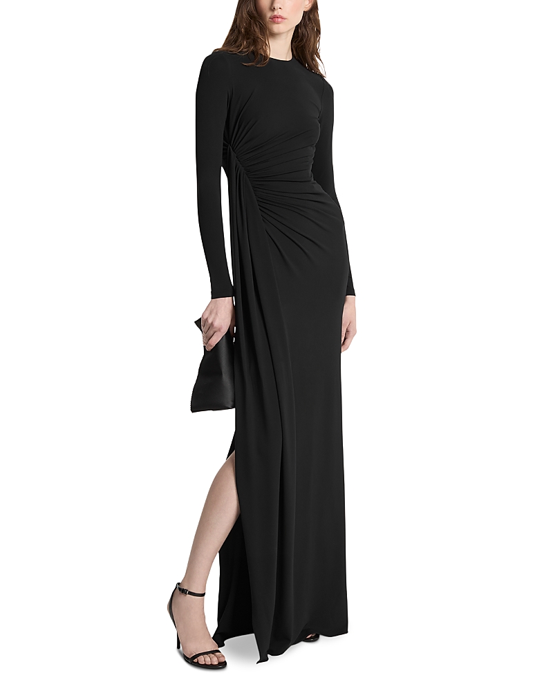 Michael Kors Collection Draped Long Sleeve Gown