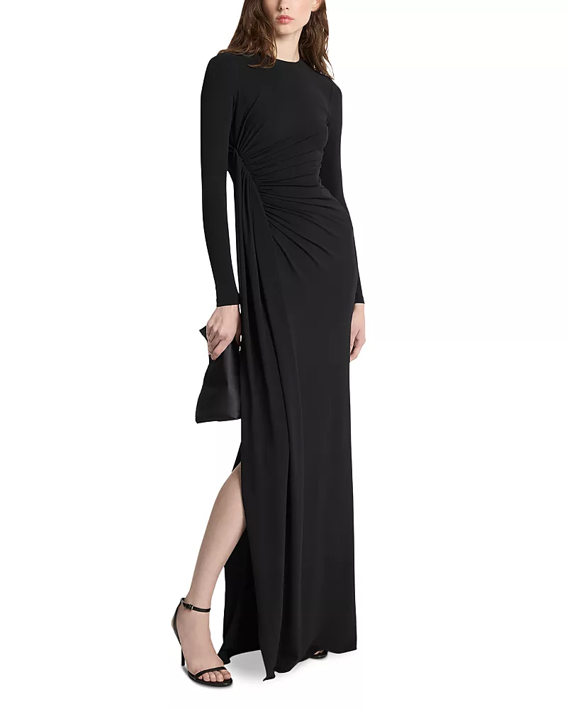 Michael Kors Collection Draped Long Sleeve Gown