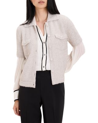 Tinseltown Collared Short Sleeve Cardigan