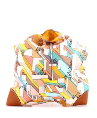 PM Silky City Bag Printed Silk and Leather