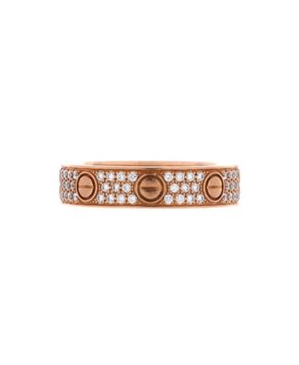  Love Wedding Band Pave Diamonds Ring 18K Rose Gold and Diamonds