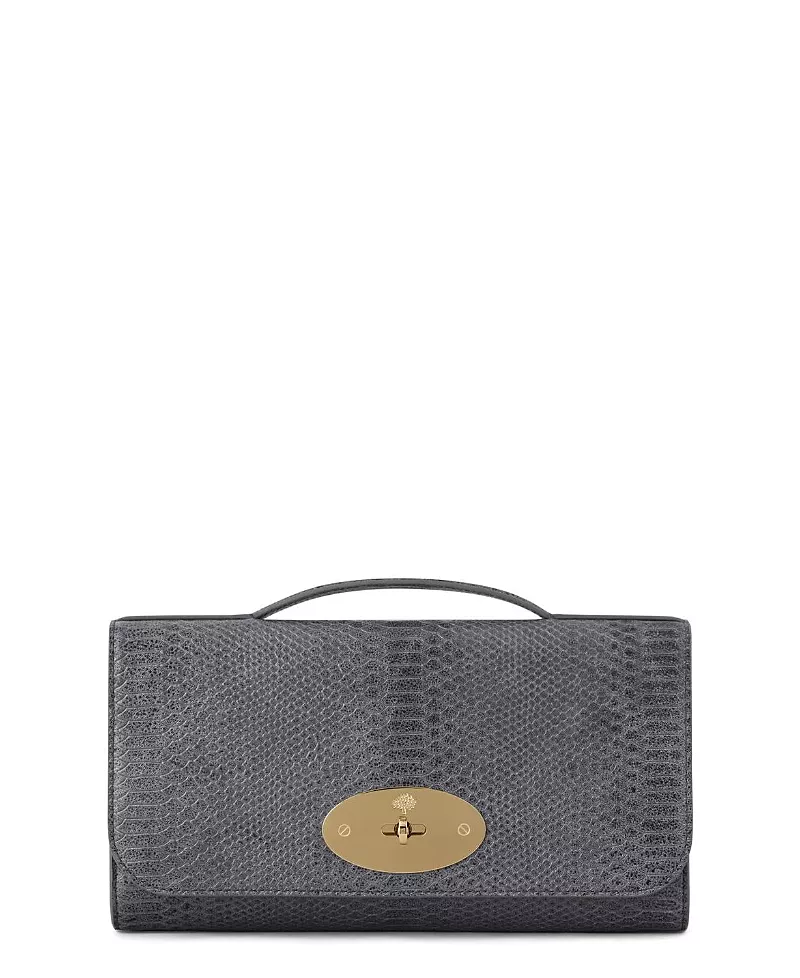 Mulberry Lily Snake Print Clutch