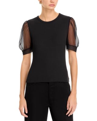 Frame The Tulle Puff Sleeve Top