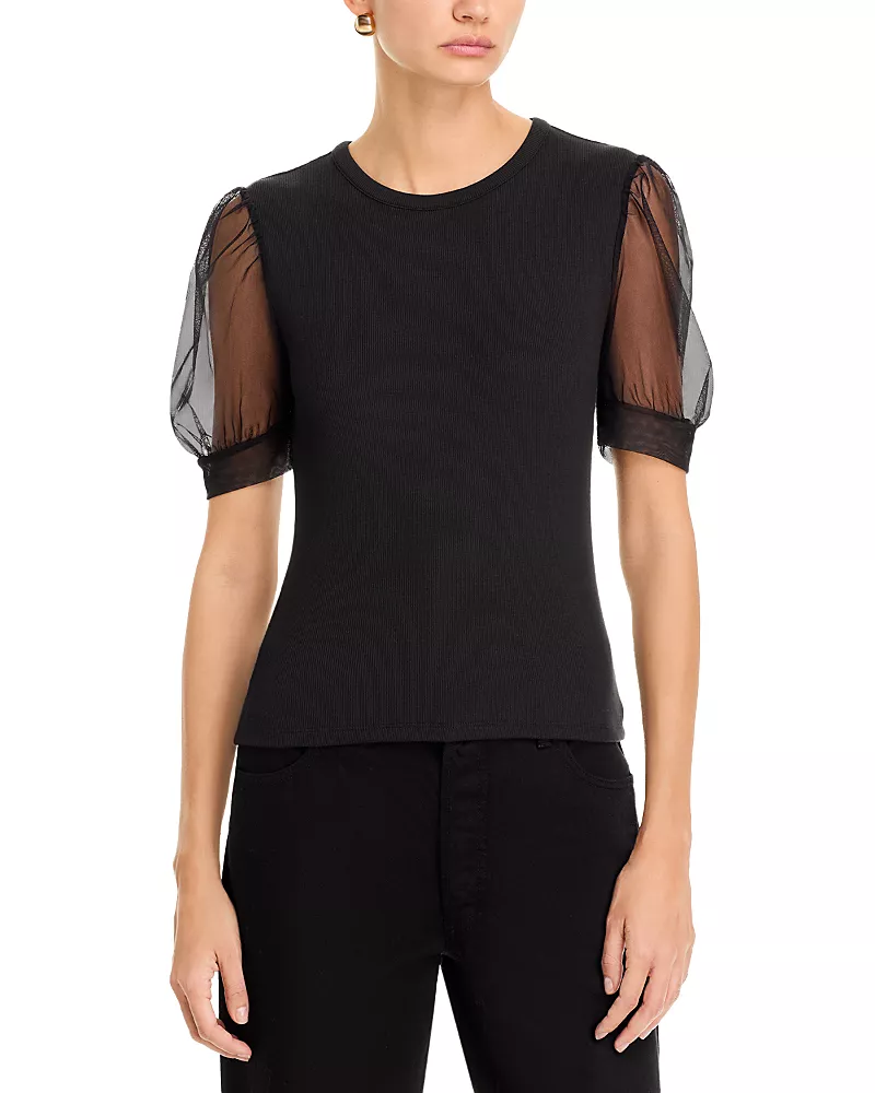 Frame The Tulle Puff Sleeve Top