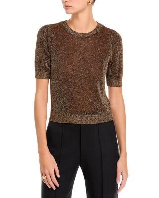 The Lurex Gathered Short Sleeve Sweater