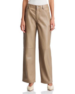 Sandy Leather Wide Leg Pants