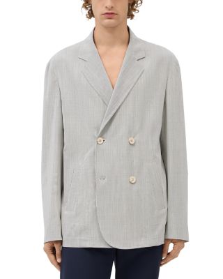 Striped Stretch Wool Regular Fit Blazer