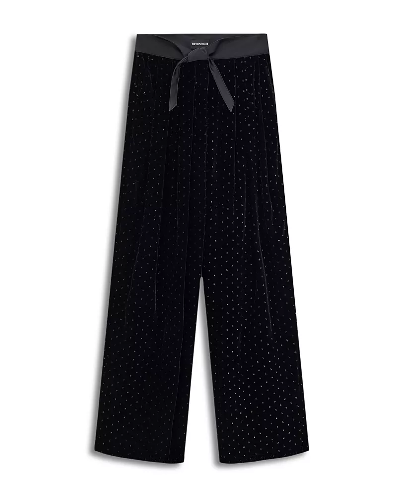 Emporio Armani Glitter Dot Velvet Pants