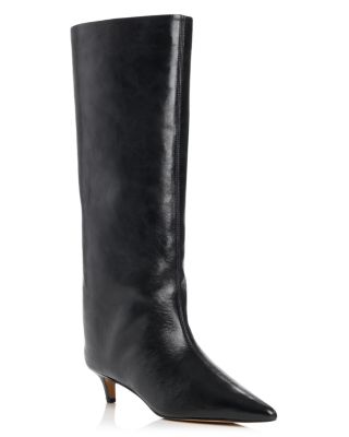 Women's Lychee Leather Knee High Boots
