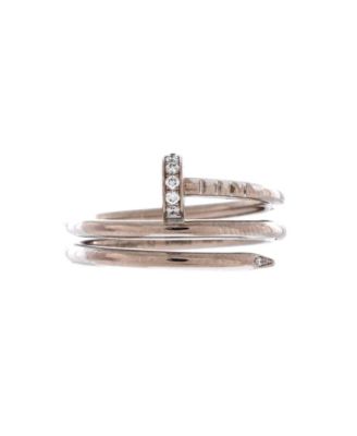 Small Juste un Clou Double Ring 18K White Gold and Diamonds