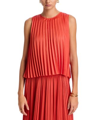 Donna Pleated Sleeveless Top