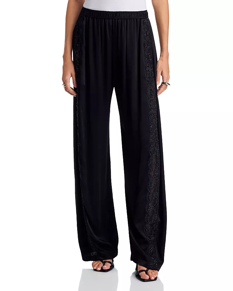 alexanderwang Lingerie Lace Embellished Wide Leg Pants