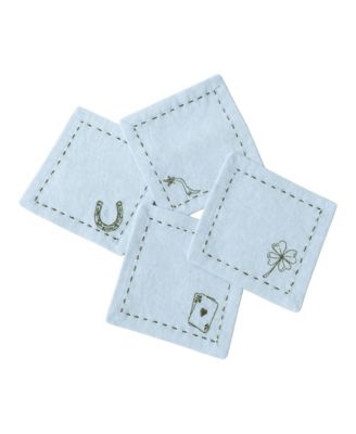  Feeling Lucky Embroidered Cocktail Napkins, Set of 4