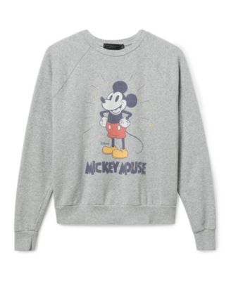 Junk Food Clothing Women's Mickey Mouse Vintage-Inspired Raglan Crew Fleece